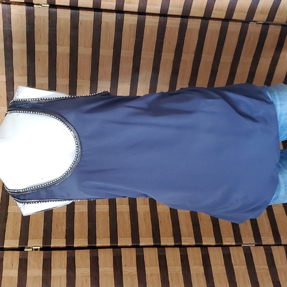 Bebe chain/bead razor back tank ruched side - Picture 3 of 9